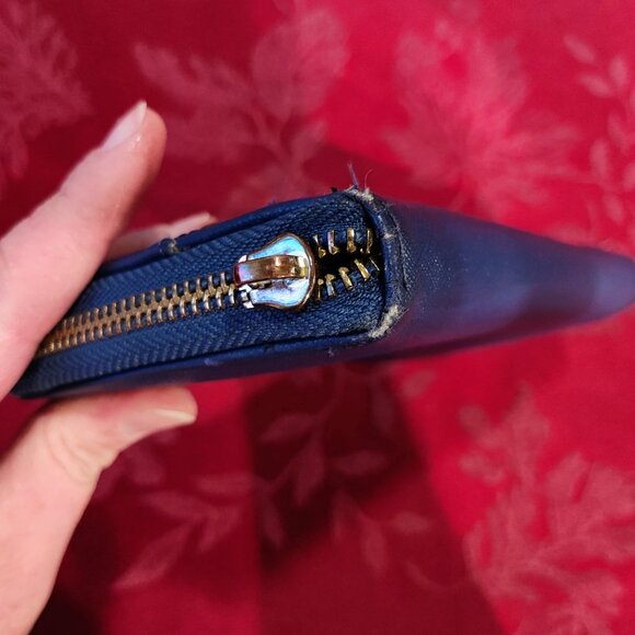 Anne Klein Blue Zip Around Long Wallet, Used - Picture 9 of 15